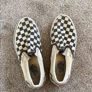 Vans Black and White Checkerboard Slip-Ons